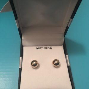 14k gold earring ball stud